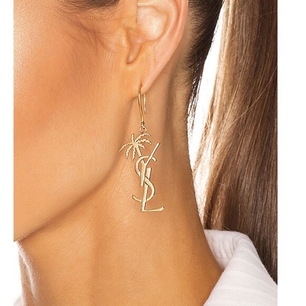 YSL palm earrings